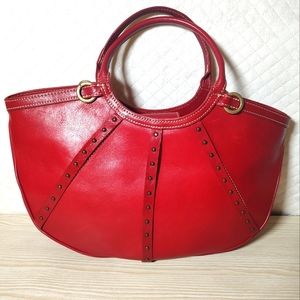 EUC Prague Red Leather Stuctured Purse